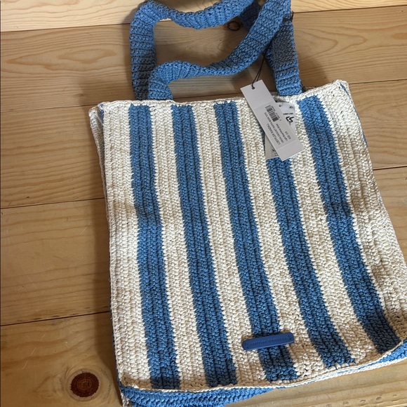 NWT Loeffler Randall blue stripe radiation book bag - Picture 2 of 10